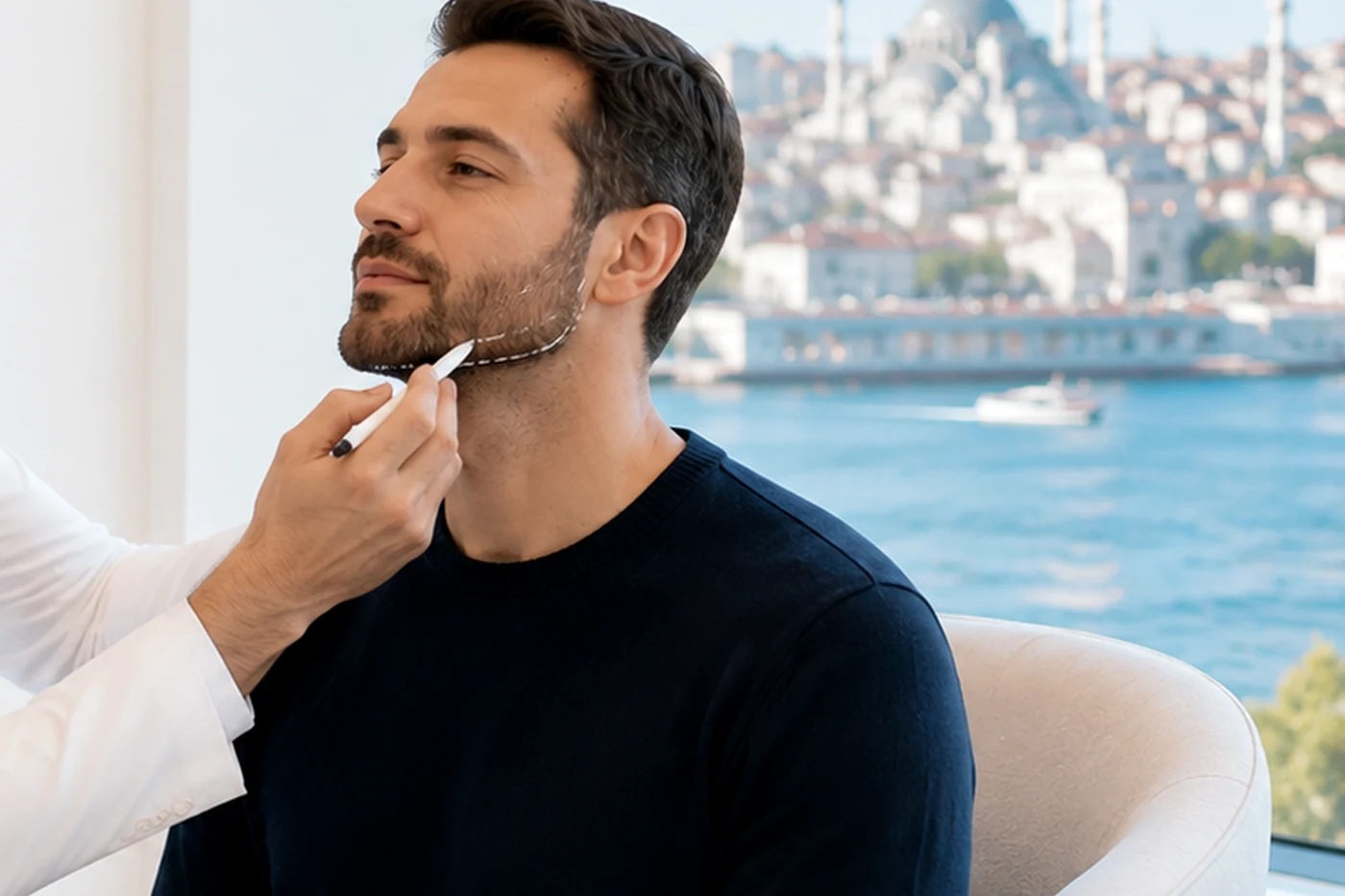 Patient reviewing week-by-week rhinoplasty recovery with a plastic surgeon, including swelling, splint removal, healing milestones and gradual return to normal activities.